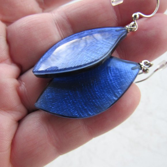Handmade Blue African Earrings - Picture 4 of 5